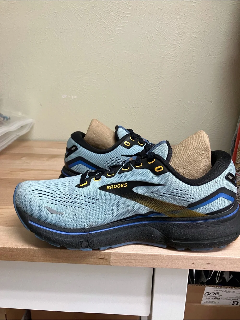 Brooks Ghost Light Blue and Black Running Sneakers
